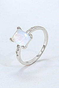 Thumbnail for Square Moonstone Ring - T - SIZES 6 THRU 9 - 3 FINISHES -