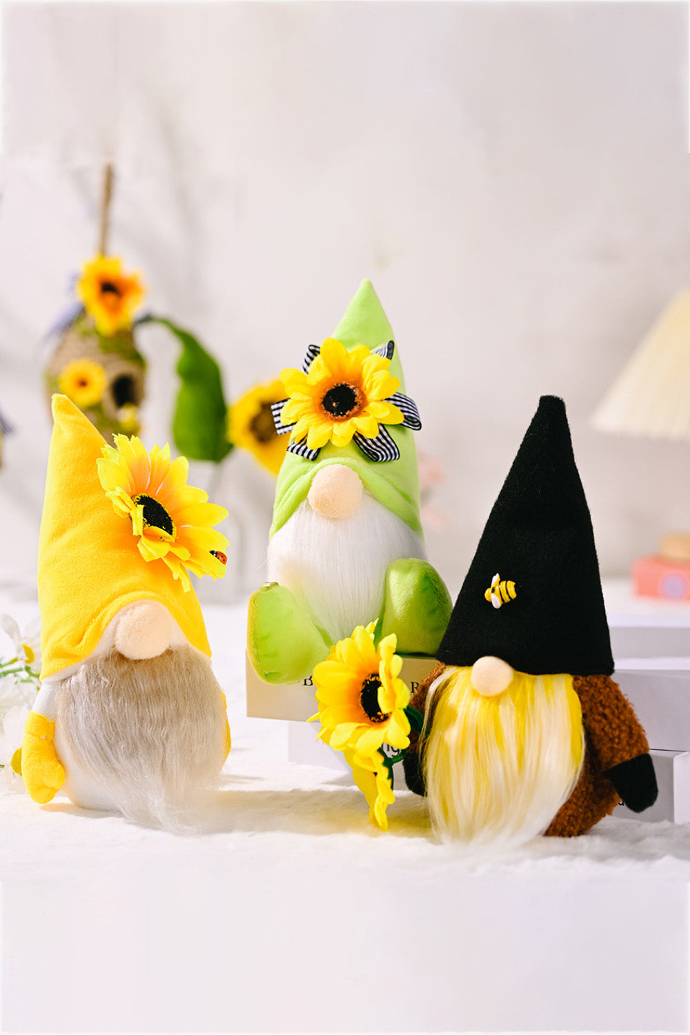 Set of 3 Sunflower Gnomes - 9.5" - 3 PCS - 3 TYPES / SET - [5-10 DAY DELIVERY] - T -