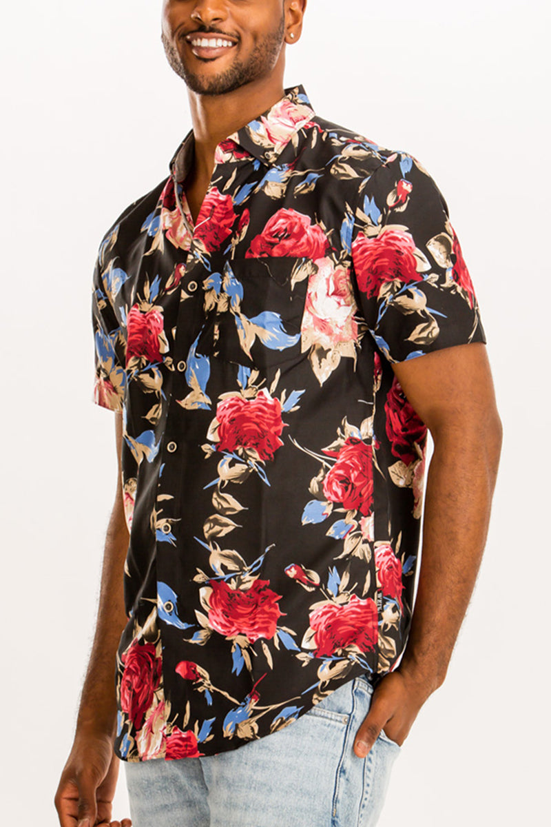 WEIV - Digital Print Hawaiian Short Sleeve Shirt -