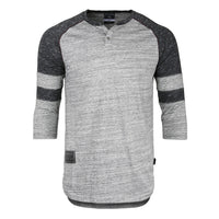 Thumbnail for Men's 3/4 Sleeve Baseball Football College Raglan Henley Athletic T-Shirt - 1 COLOR