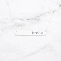 Thumbnail for Fearless - Sterling Silver Quote Bar Necklace - 3 FINISHES -