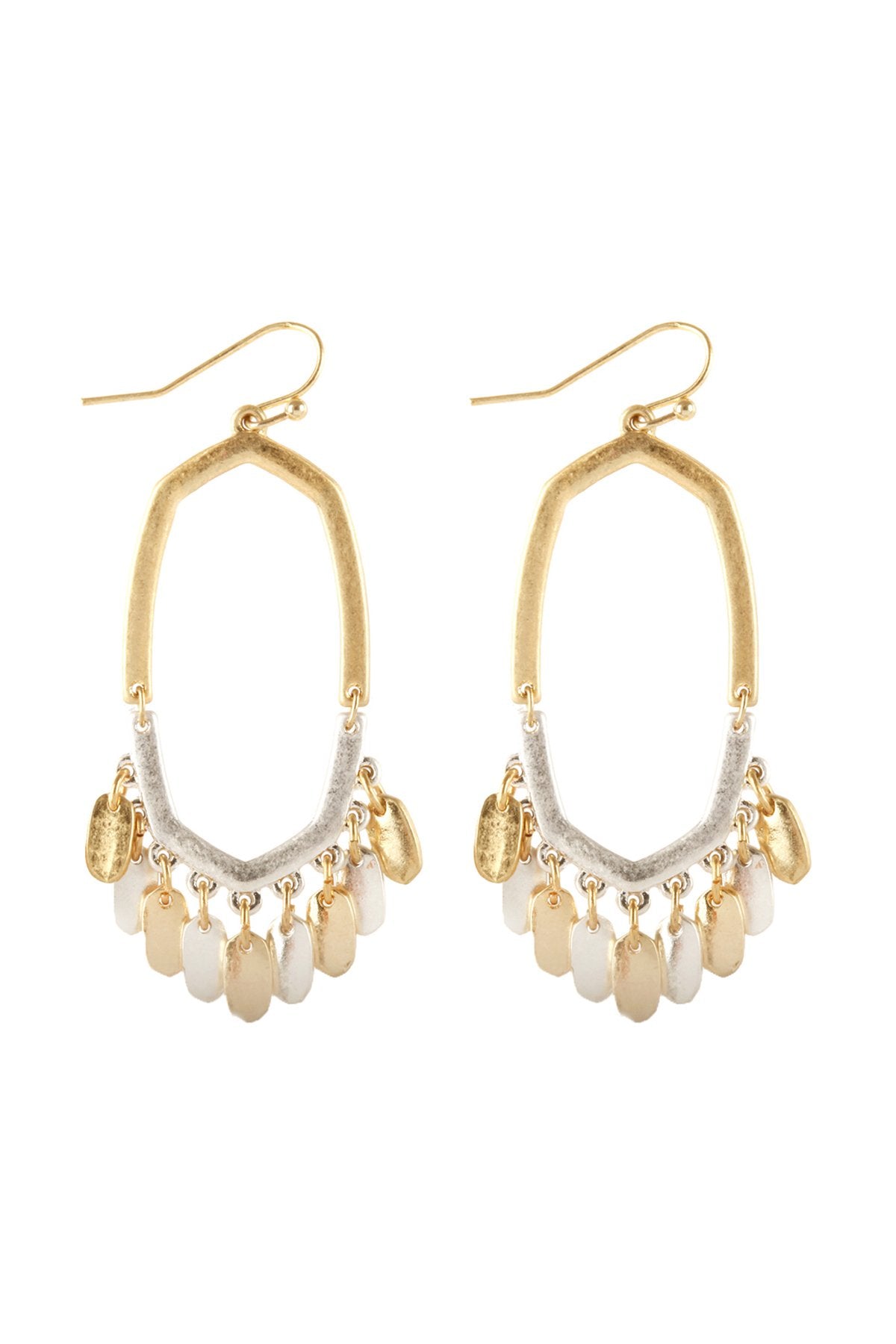 Riah Fashion - Metal Open Cut Earrings - 3 FINISHES -