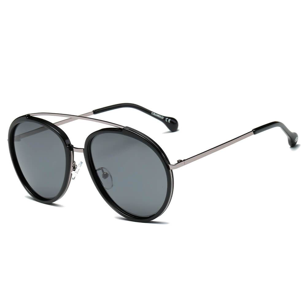 Farmindale | CA13 - Polarized Circle Round Brow-Bar Fashion Sunglasses - 6 COLORS -