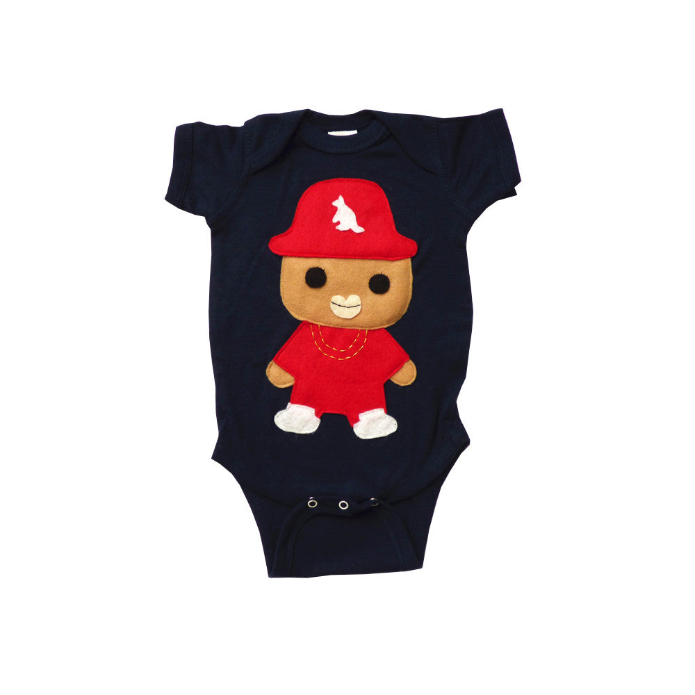 Baby Onesie - Rad Rapper - Red Kangaroo Hat -