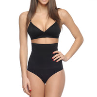 Thumbnail for Seamless Hi-Waist Shaper With Thong Bottom Black -