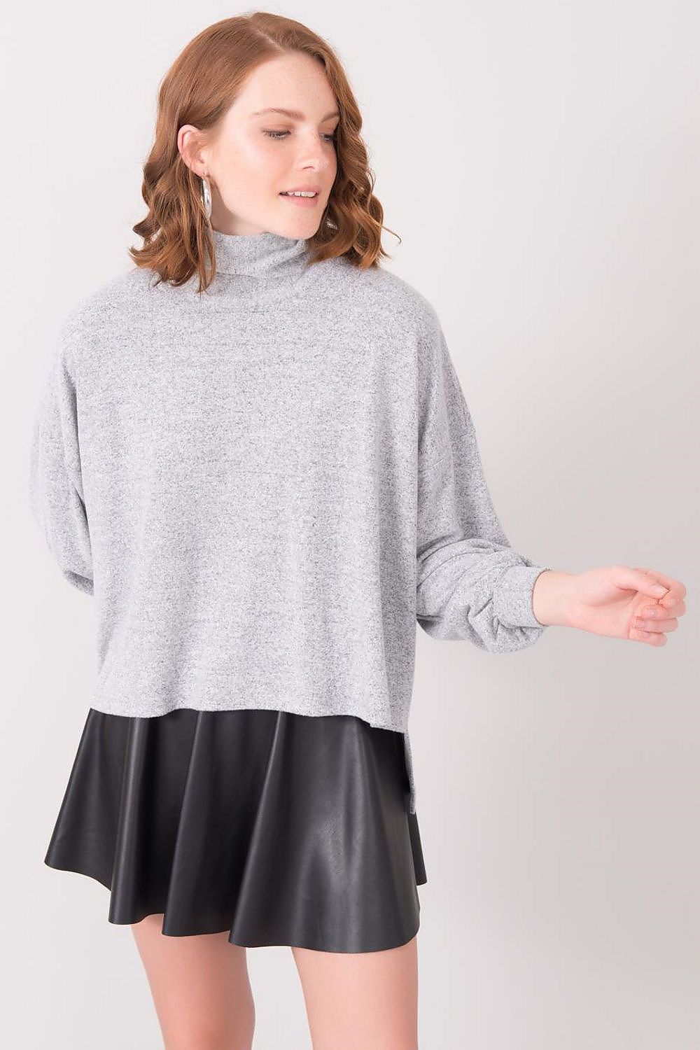 Sweatshirt - by Sally Fashion - OVERSIZED WITH BLACK EXTENSION - 1 COLOR -