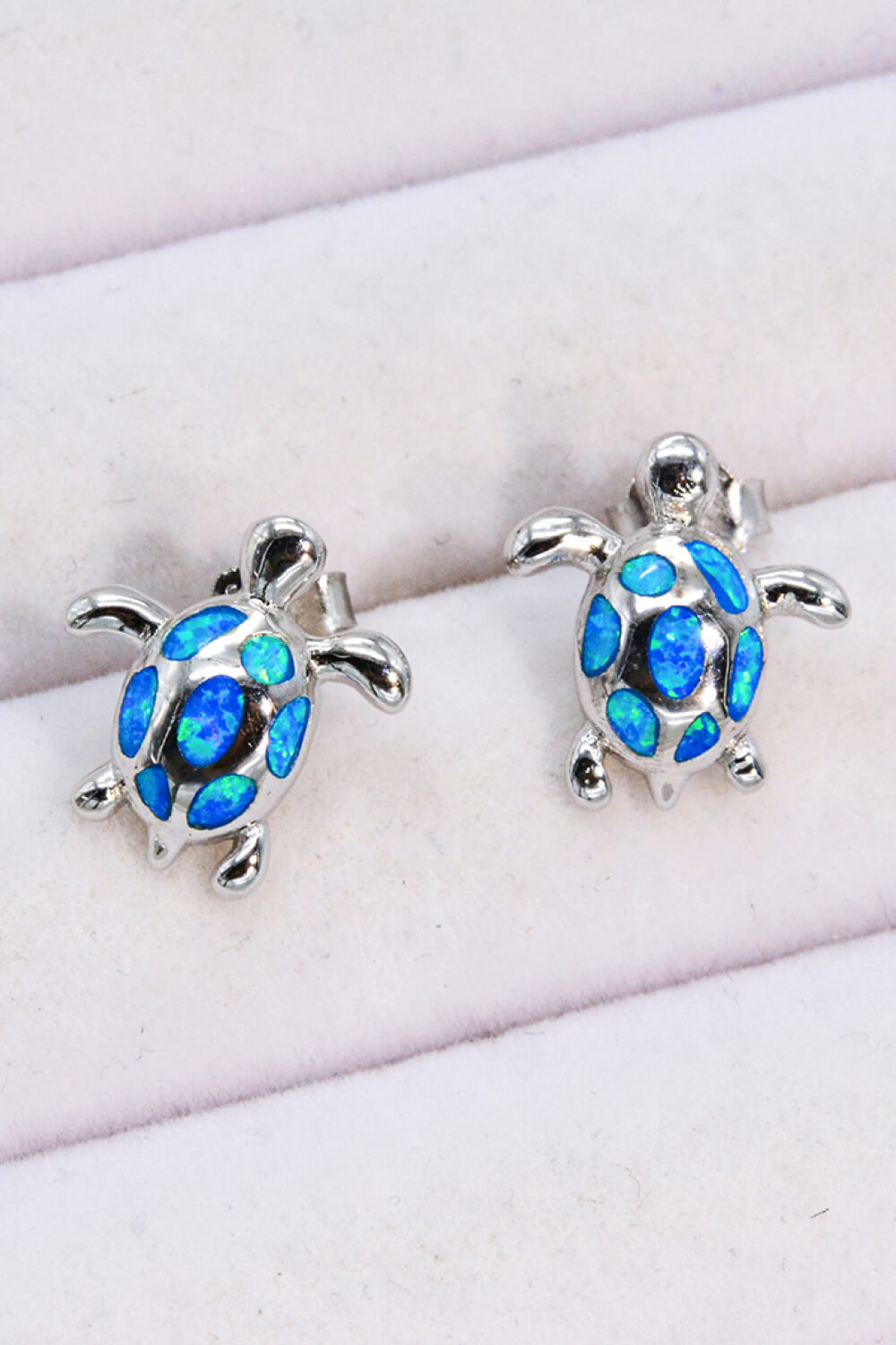 Opal Turtle Platinum-Plated Stud Earrings - T - 1 COLOR -