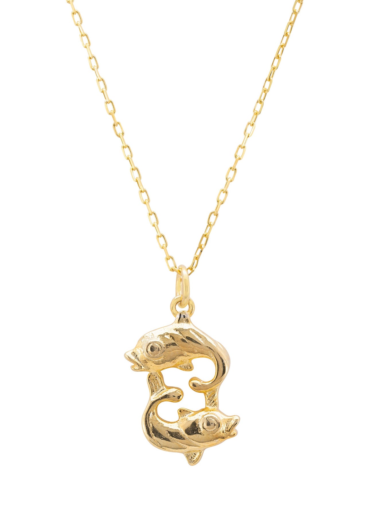 Zodiac Star Sign Necklace Gold Pisces -