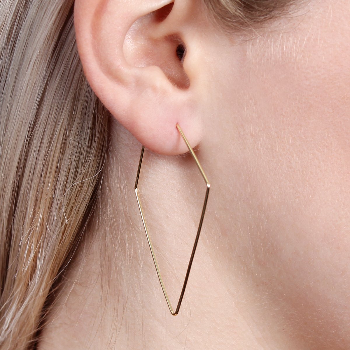 Riah Fashion - Polygon Shape Brass Earrings - 3 FINISHES