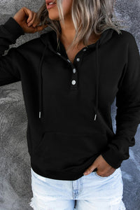 Thumbnail for Dropped Shoulder Long Sleeve Hoodie with Pocket - T - 9 COLORS -