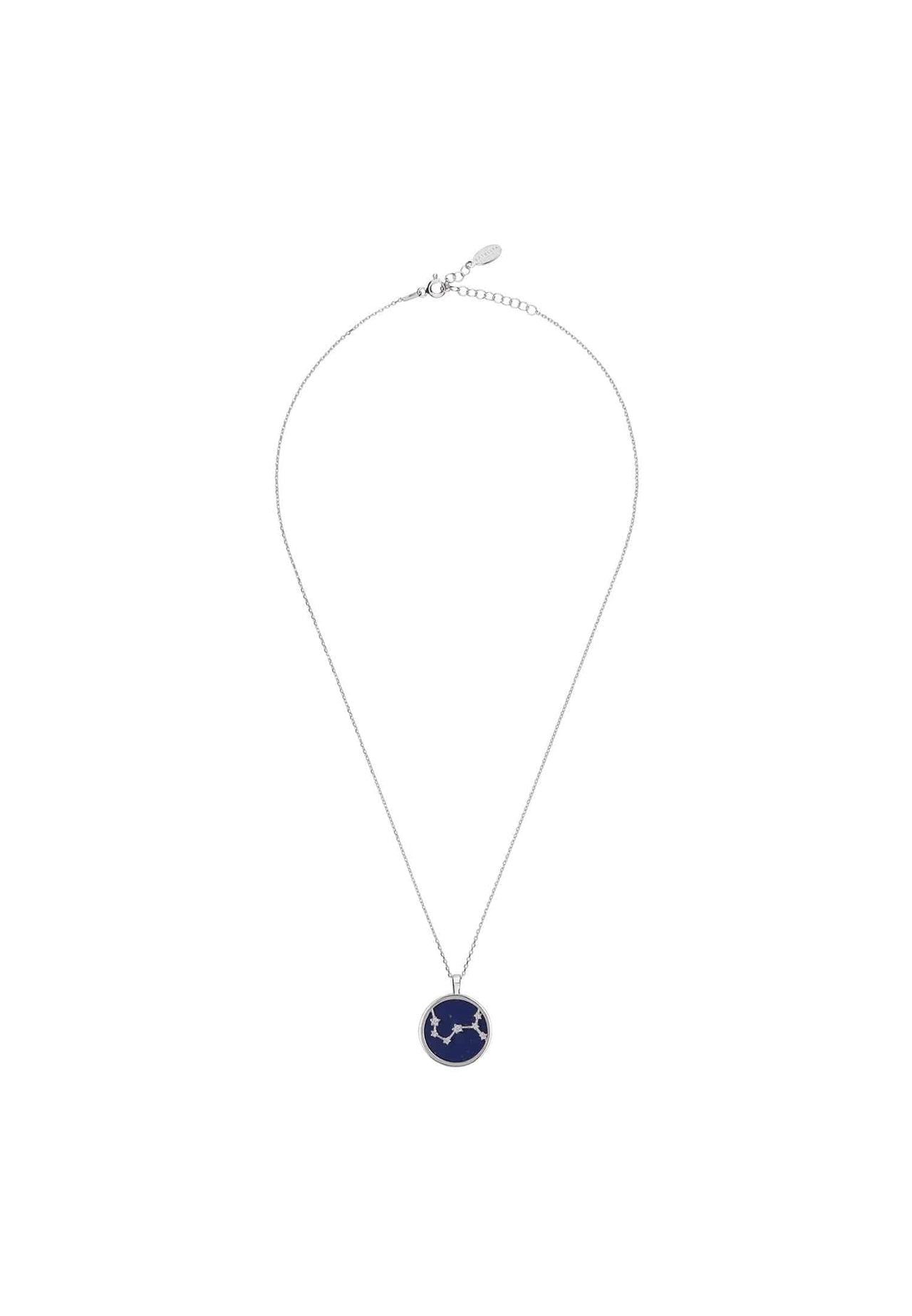 Zodiac Lapis Lazuli Gemstone Star Constellation Pendant Necklace Silver Scorpio -