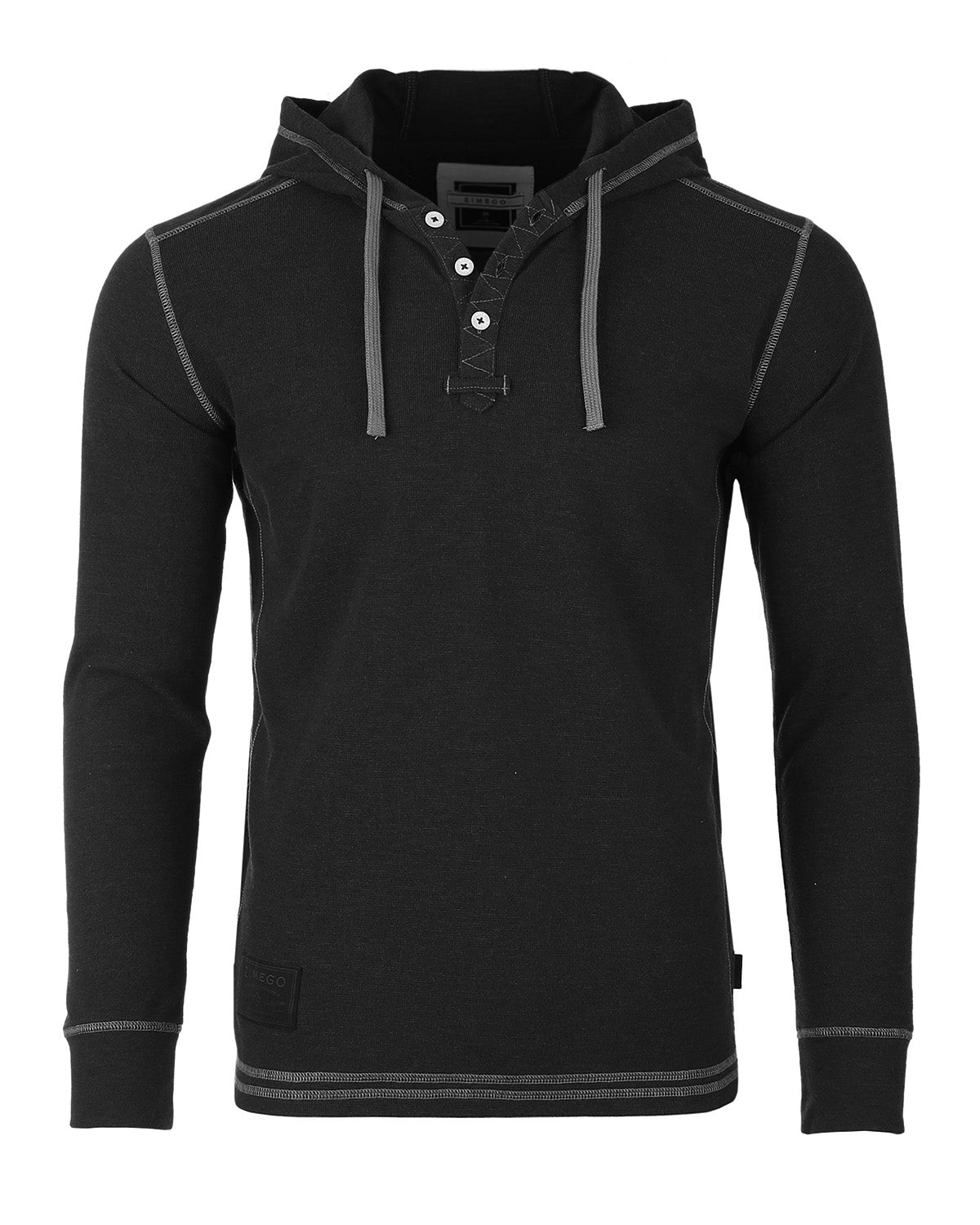 Men's Thermal Long Sleeve Lightweight Fashion Hooded Henley - 1 COLOR