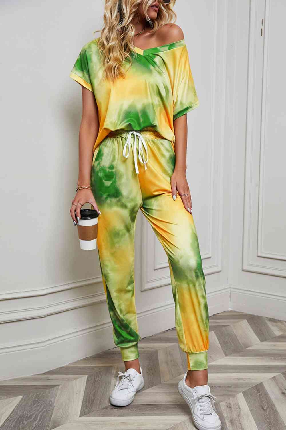 Tie-Dye Top and Pants Set - 2 PCS. - T - 5 TIE DYE COLORS -