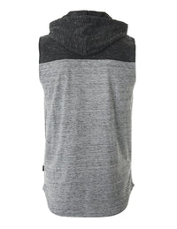 Thumbnail for Men's Color Block Sleeveless Pullover Kangaroo Pocket Workout Hooded Tank - 2 COLORS