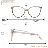 Thumbnail for Aria | Crystal Brown | Blue Light Blocking Glasses - 1 COLOR