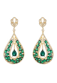 Thumbnail for LATELITA - Charlotte Teardrop Earrings Emerald Gold -