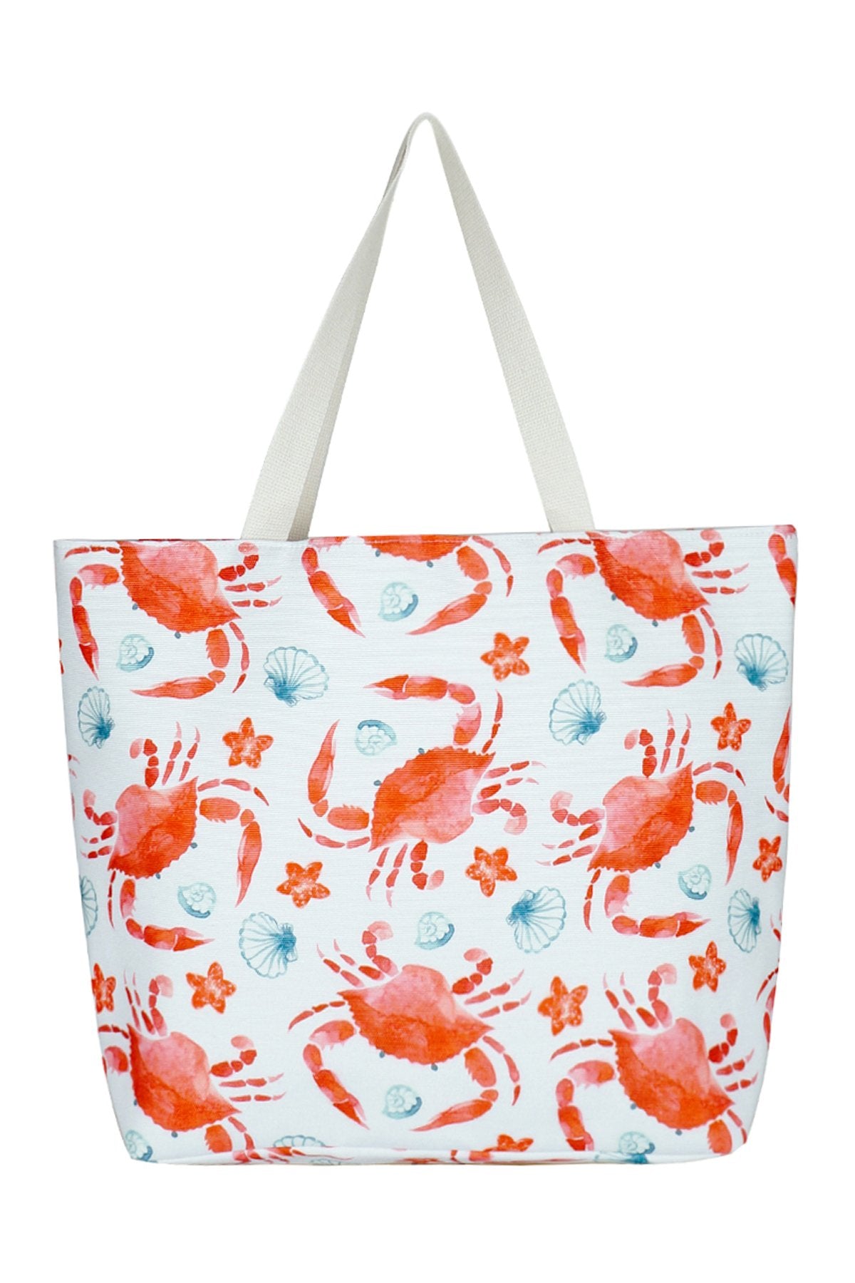 Riah Fashion - Crab Water Color Tote Bag - 1 COLOR