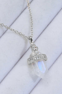 Thumbnail for 925 Sterling Silver Moonstone Pendant Necklace - T - 2 FINISHES -