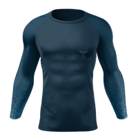 Thumbnail for FYC - Men's Find Your Coast Performance Muted Aqua Rash Guard UPF - 1 COLOR -