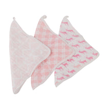 Thumbnail for Newcastle - Pop of Pink Cotton Washcloth Set 3PK -