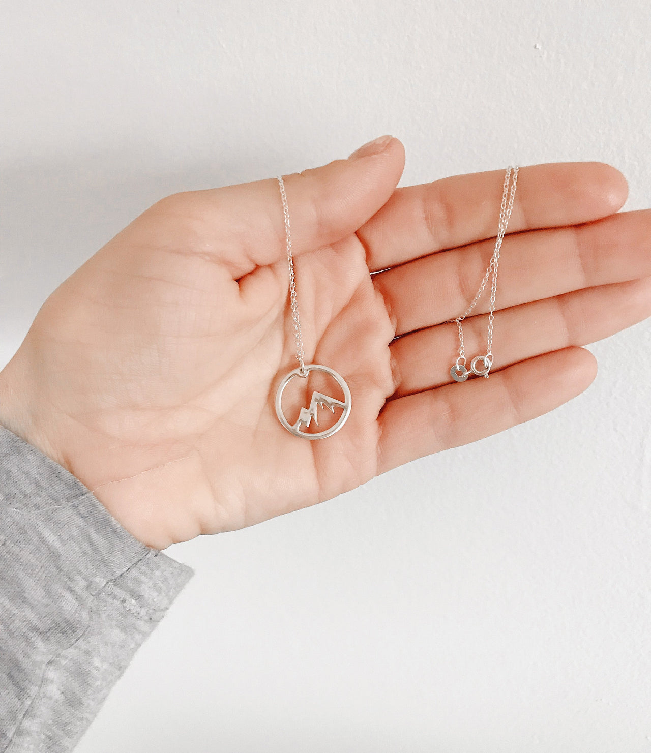 Sincerely Silver - Circle Mountain Necklace - A Sterling Silver Adventure Necklace -