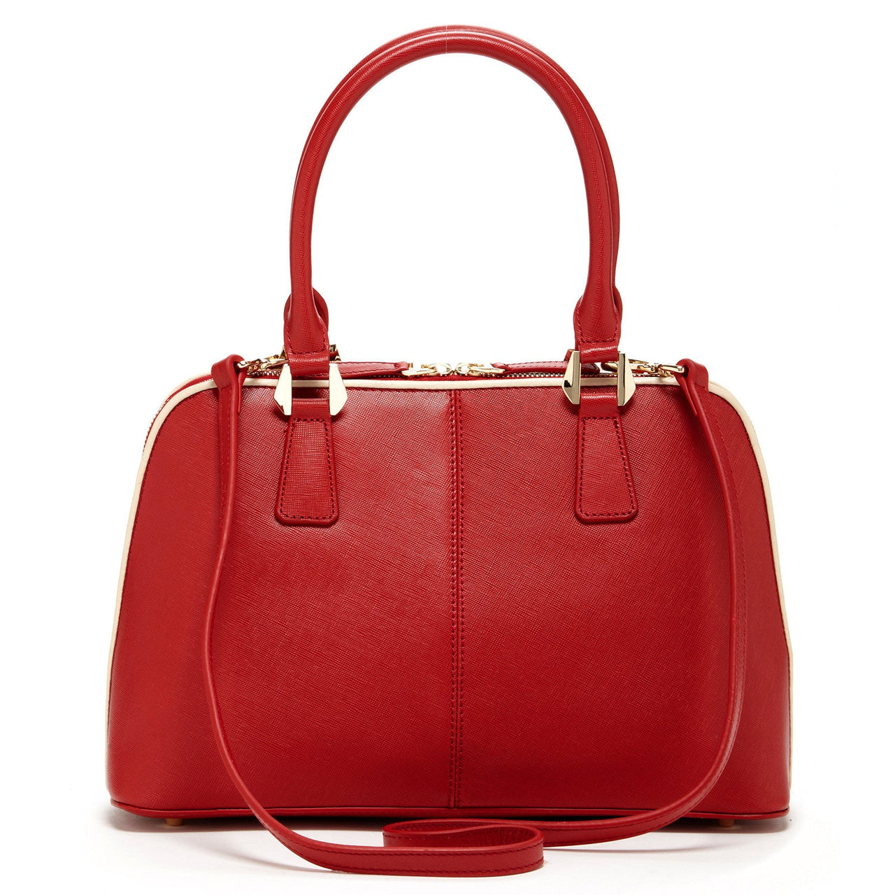 Melissa Red Saffiano Leather Satchel Bag -