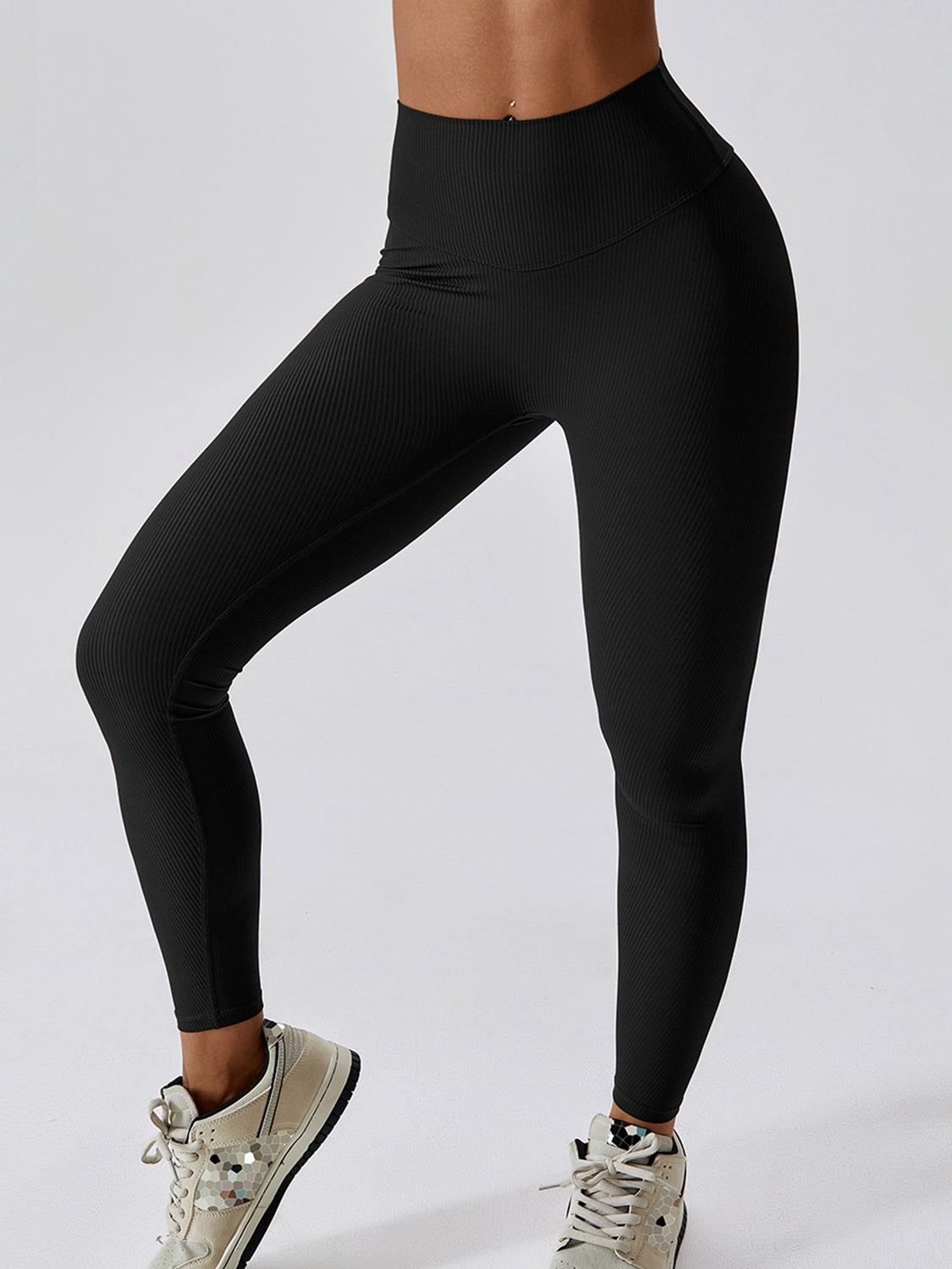 Wide Waistband Slim Fit Sports Leggings - Pants - T - 5 COLORS -