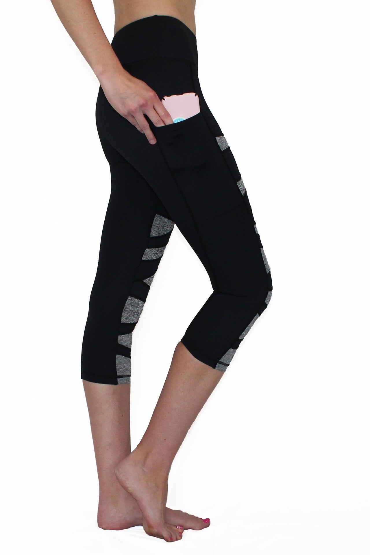 Belcorva - Black and Gray Weave - Pocket Capri - ON SALE! - 1 COLOR -