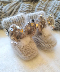 Thumbnail for Baby Bubble - Booties With Bunny Ears and Pompoms - 1 COLOR -