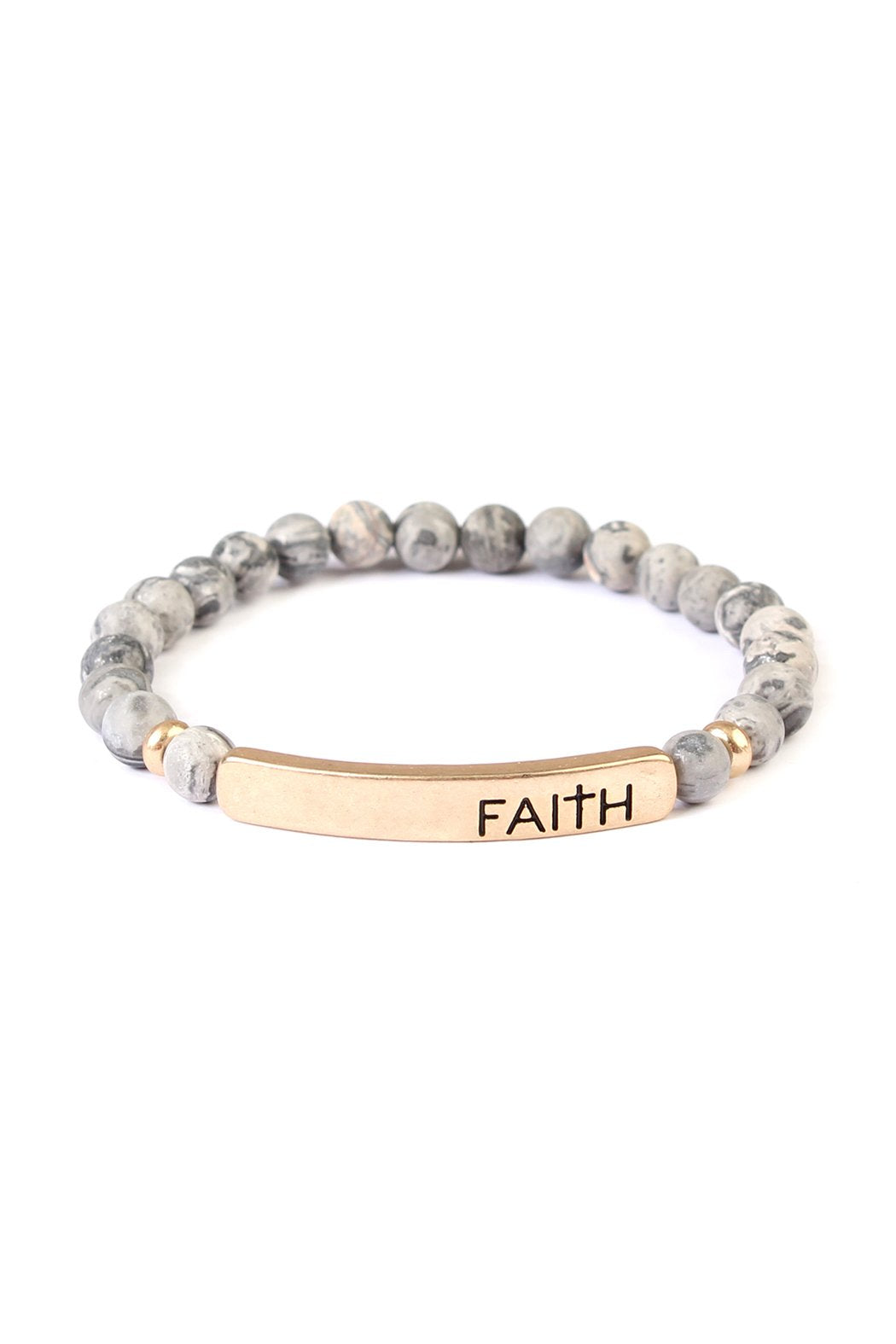 Riah Fashion - "Faith" Natural Stone Stretch Bracelet - 4 COLORS -