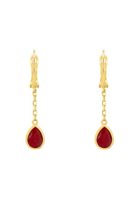 Thumbnail for LATELITA - Pisa Chain Drop Earrings Gold Garnet -