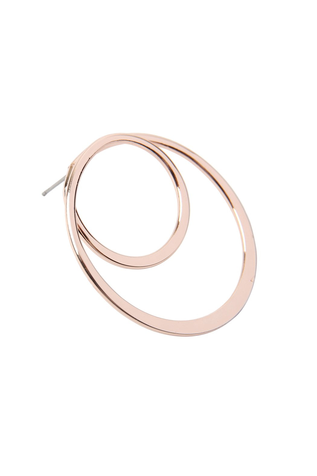 Riah Fashion - Double Hoop Post Earrings - 3 FINISHES -