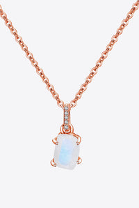 Thumbnail for Natural Moonstone 4-Prong Pendant Necklace - T - 2 FINISHES -