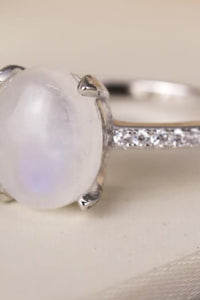 Thumbnail for Natural Moonstone 925 Sterling Silver Side Stone Ring - T - SIZES 6 THRU 9 -