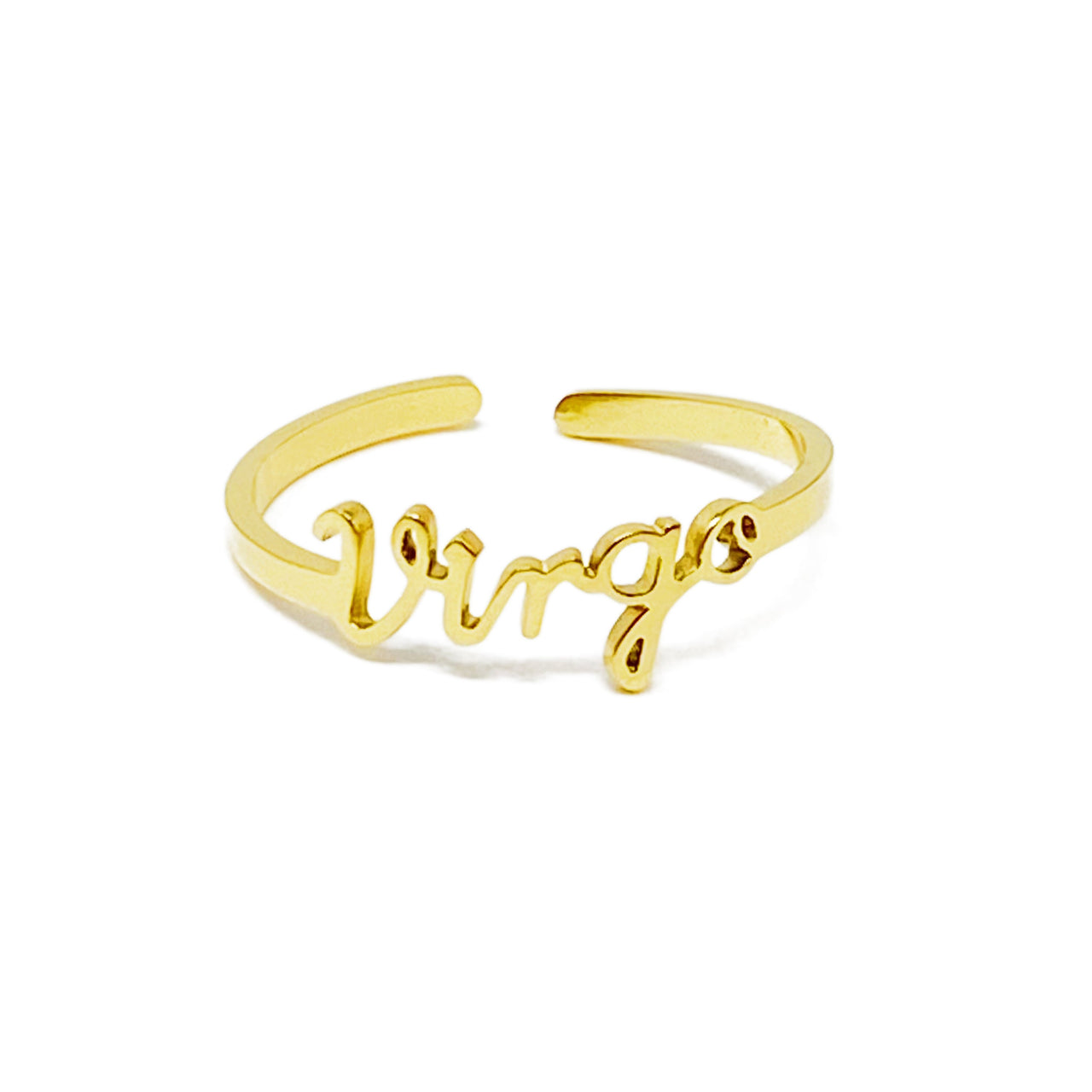 Ellison & Young - Scripted Zodiac Ring - 18K Gold plated - ALL 12 SIGNS / FIND YOURS! -