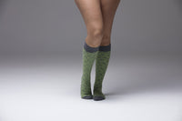 Thumbnail for Women's Lime Grizzled Stripe Knee High Socks - 1 COLOR -