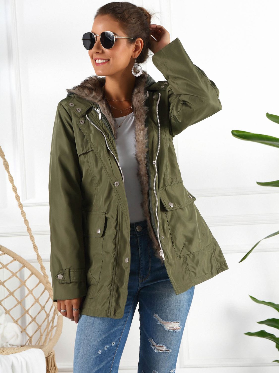 Full Size Hooded Jacket with Detachable Liner (Three-Way Wear) - T - 3 COLORS -