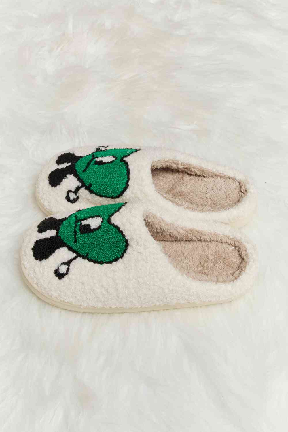 Melody Love Heart Print Plush Slippers - T - 2 COLORS -