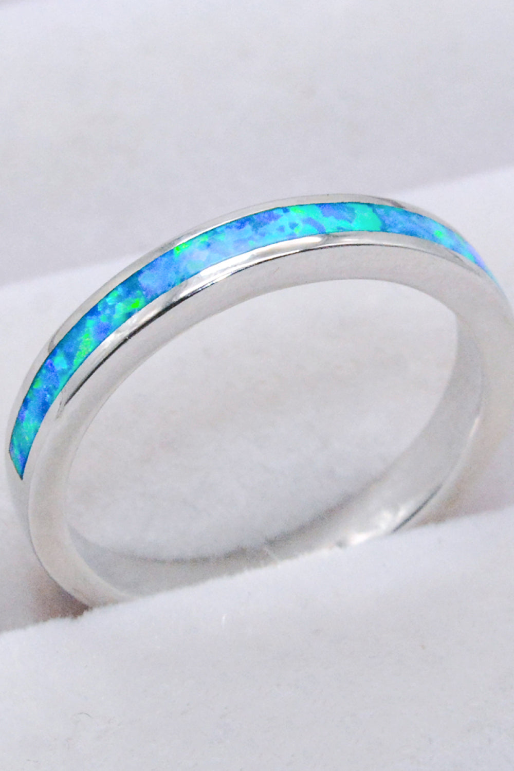 925 Sterling Silver Opal Ring in Sky Blue - T - SIZES 6 THRU 9 - 1 COLOR -