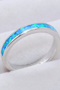 Thumbnail for 925 Sterling Silver Opal Ring in Sky Blue - T - SIZES 6 THRU 9 - 1 COLOR -