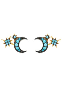 Thumbnail for LATELITA - Moon and Starburst Mini Earrings Turquoise -