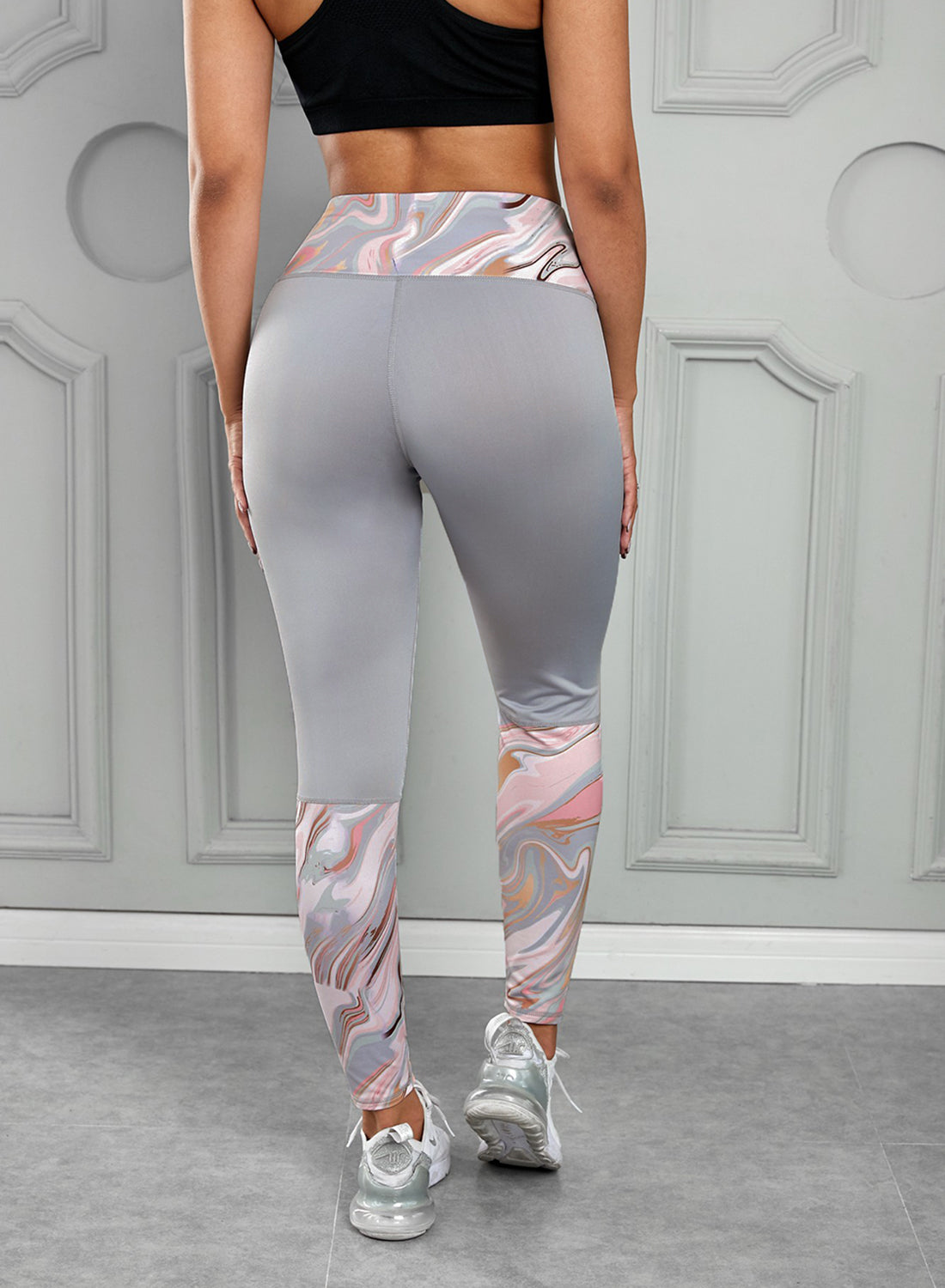 Printed Wide Waistband Active Leggings - T - 2 COLORS -