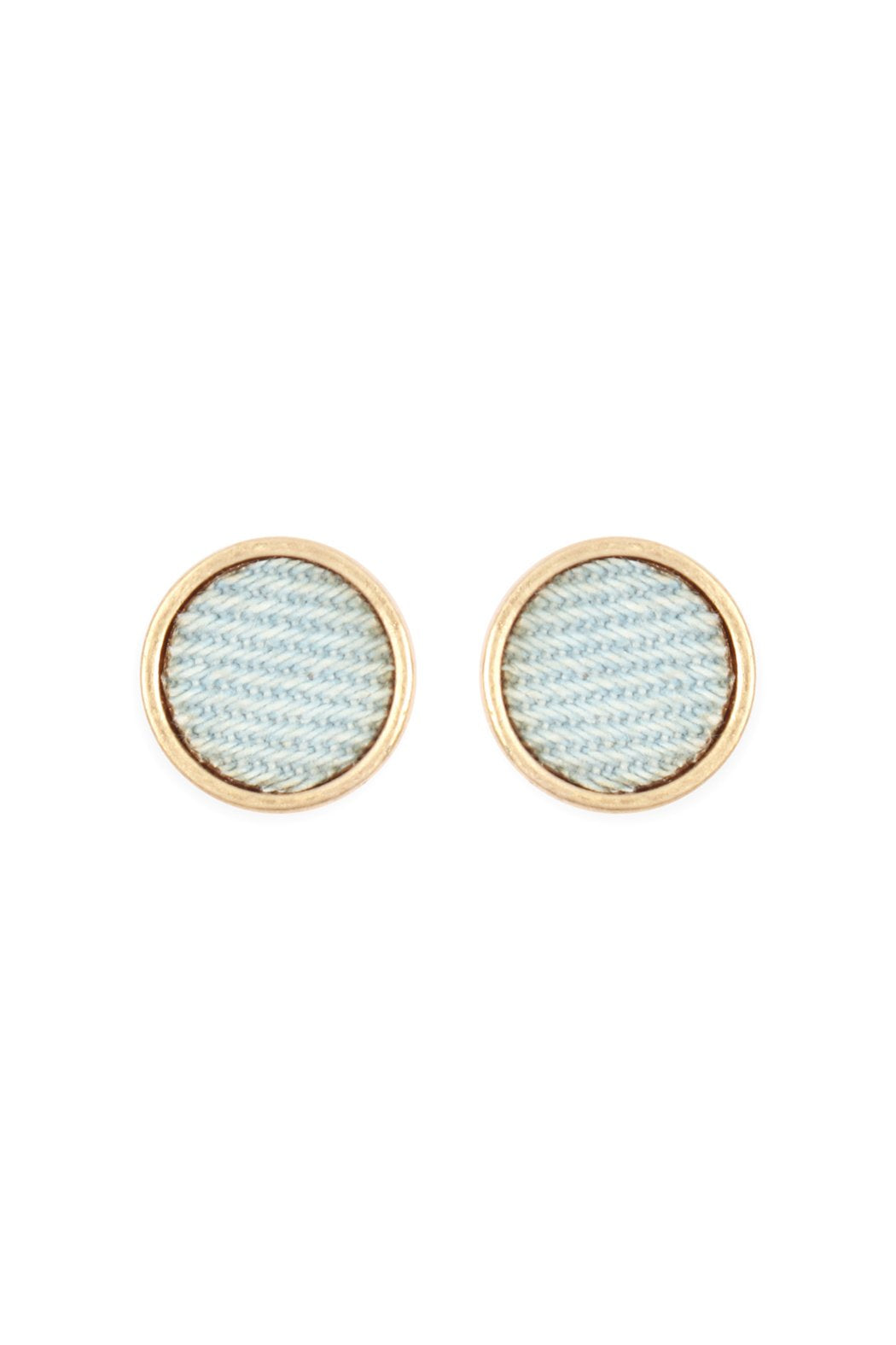 Riah Fashion - Denim Button Earrings - 3 COLORS -