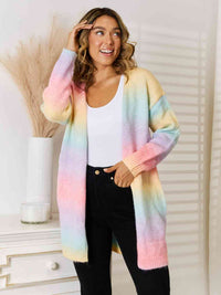 Thumbnail for Full Size Gradient Open Front Cardigan - T - 5 COLORS -