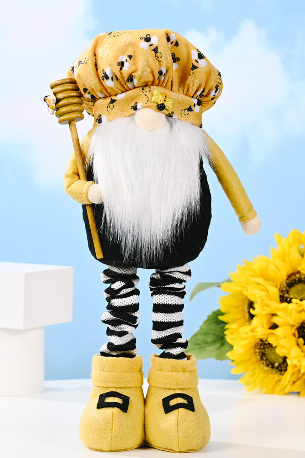 Bee Print Telescopic Leg Gnomes - 11" - 15.7" - 2 TYPES - [5-10 DAY DELIVERY] - T -