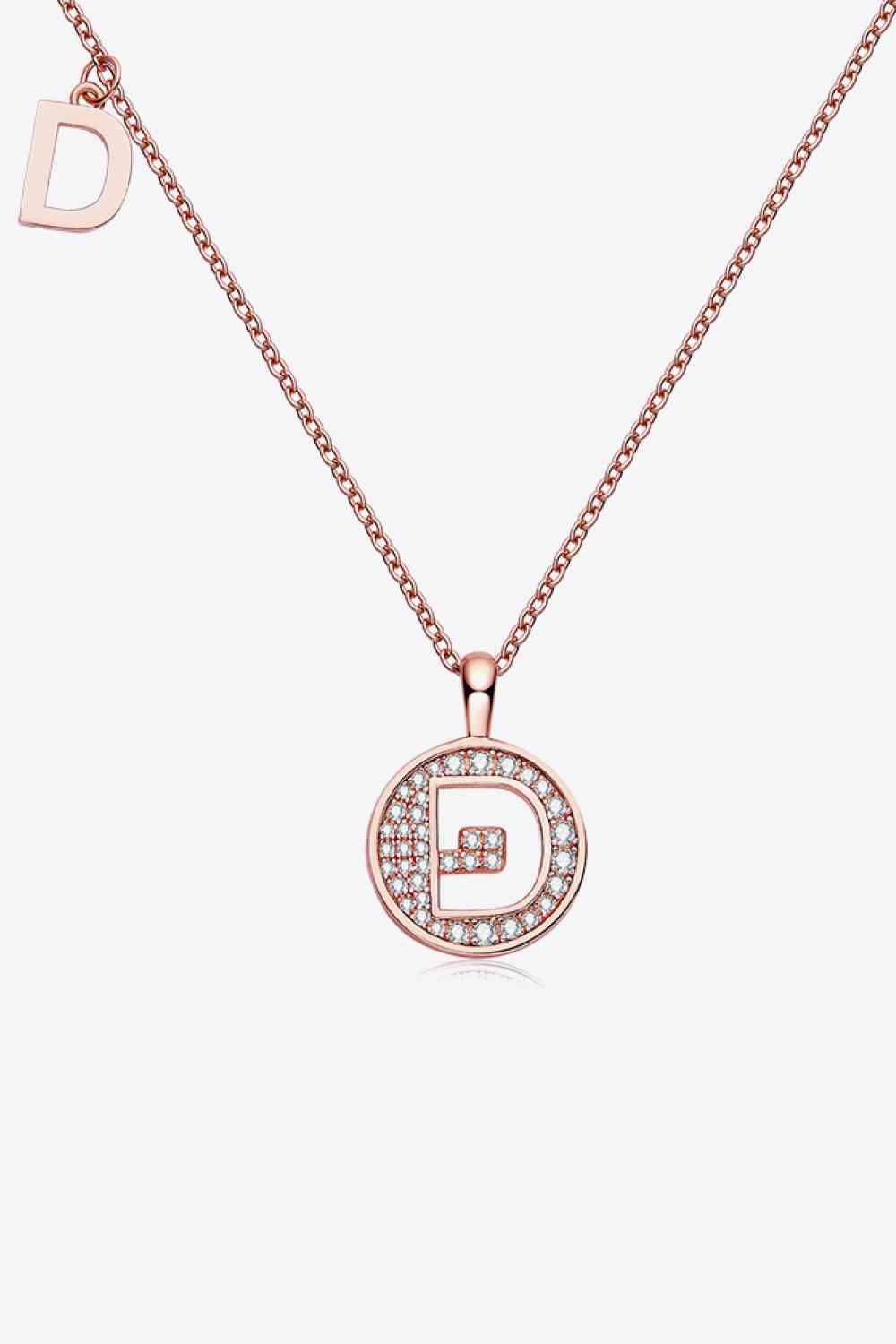 Moissanite A to J Initial Pendant Necklace