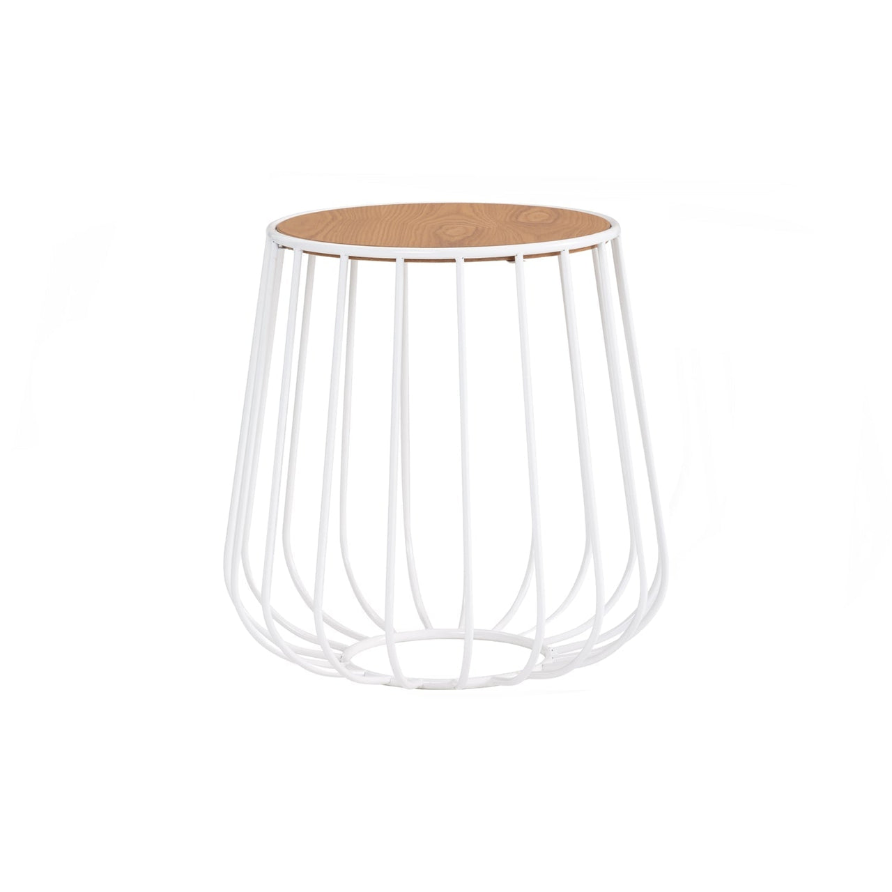 GFURN - Gabbia Round Side Table - White -