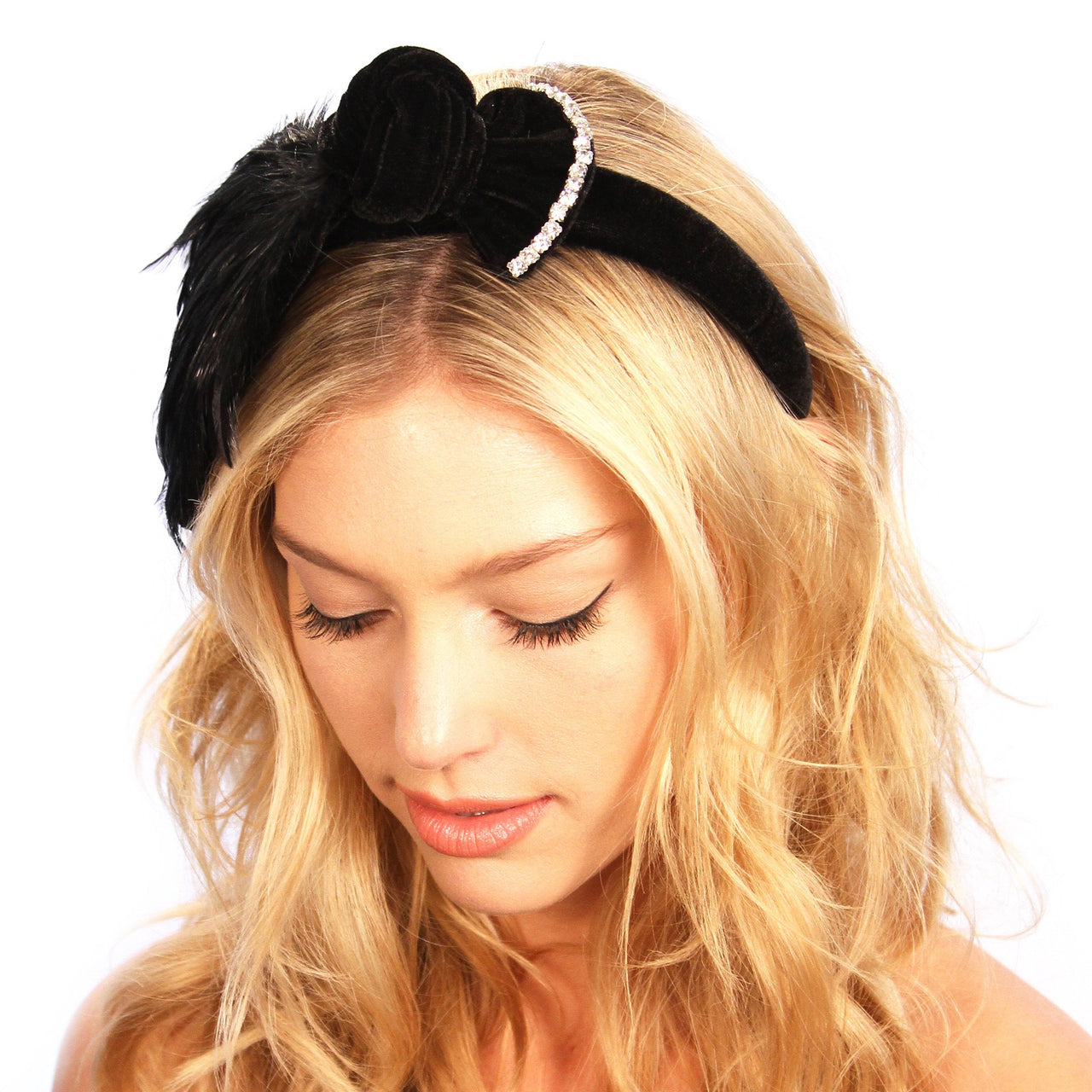 KRISTIN PERRY - Feathered Bow Headband - 1 COLOR -