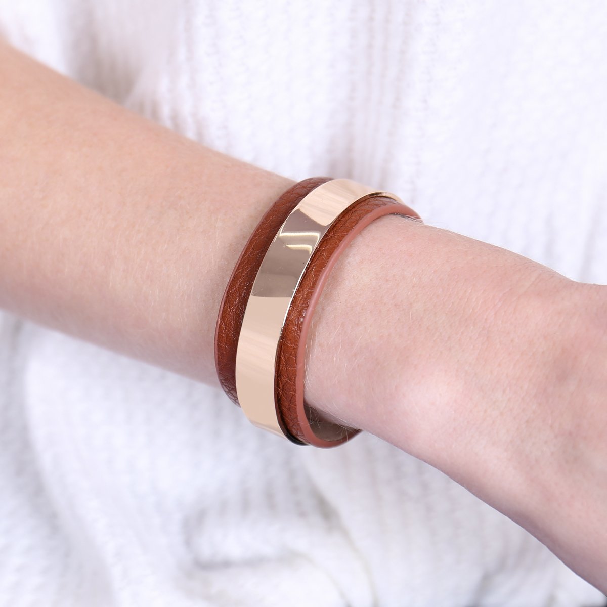 Simple Leather Cuff Bracelet - 4 COLORS -