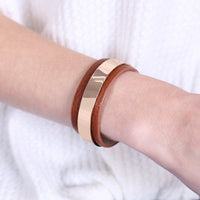 Thumbnail for Simple Leather Cuff Bracelet - 4 COLORS -